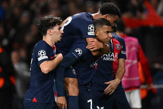 Db Parigi 25 10 2023 - Champions League Paris Saint Germain-Milan foto Daniele Buffa Image nella foto: esultanza gol Kylian Mbappe™ 