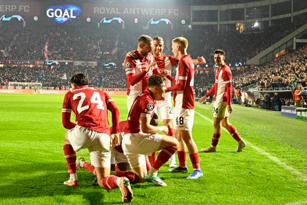 Royal Antwerp FC v FC Porto - UEFA Champions League DEURNE, BELGIUM - OCTOBER 25 : Abdullahi Alhassan Yusuf midfielder of Antwerp FC celebrates scoring a goal during the UEFA Champions League group H match between Royal Antwerp FC and FC Porto on October 25, 2023 in Deurne, Belgium, 25 10 2023 Deurne Belgium  Copyright: xVincentxKalutx