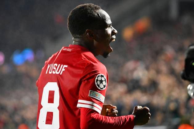 Royal Antwerp FC v FC Porto - UEFA Champions League DEURNE, BELGIUM - OCTOBER 25 : Abdullahi Alhassan Yusuf midfielder of Antwerp FC celebrates scoring a goal during the UEFA Champions League group H match between Royal Antwerp FC and FC Porto on October 25, 2023 in Deurne, Belgium, 25 10 2023 Deurne Belgium  Copyright: xVincentxKalutx