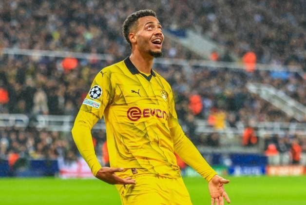 Newcastle United v Borussia Dortmund UEFA Champions League Felix Nmecha of Borussia Dortmund celebrates scoring his team s first goal during the UEFA Champions League Group F match at St. James s Park, Newcastle Copyright: xRossxJohnstonx FIL-19154-0067 UK Newspapers OUT