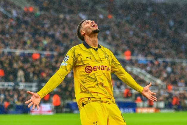 Newcastle United v Borussia Dortmund UEFA Champions League Felix Nmecha of Borussia Dortmund celebrates scoring his team s first goal during the UEFA Champions League Group F match at St. James s Park, Newcastle Copyright: xRossxJohnstonx FIL-19154-0069 UK Newspapers OUT