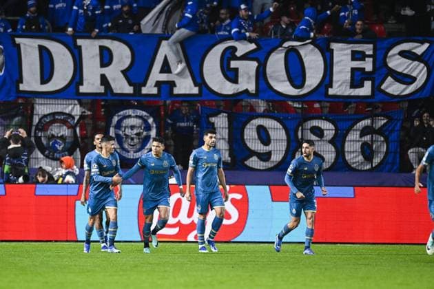 Porto s Evanilson celebrates after scoring during a soccer game between Belgian Royal Antwerp FC and Portuguese FC Porto, Wednesday 25 October 2023 in Antwerp, on day three of the Champions League group stage, in the group H. TOM GOYVAERTS TomxGoyvaerts  x78527398x