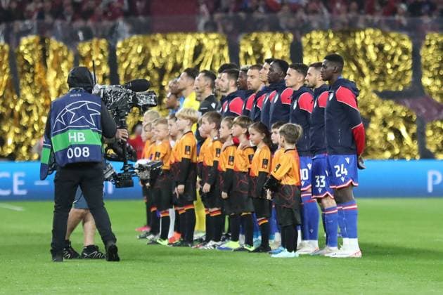 Champions League RB Leipzig vs Red Star Belgrade, 25 10 23 The team of Red Star Belgrade Football, UEFA Champions League, season 2023 2024 RB Leipzig vs Red Star Belgrade on 25 10 23 at the Red Bull Arena, Leipzig Copyright: xBEAUTIFULxSPORTS JanxKaeferx