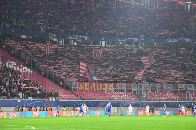 Football, Men, 2023 2024 season, UEFA Champions League Group G, Matchday 3 , RB Leipzig FK Red Star Belgrade, v l The fans of FK Red Star Belgrade, 25 10 2023, Copyright: xSebastianxRäppold MatthiasxKochx
