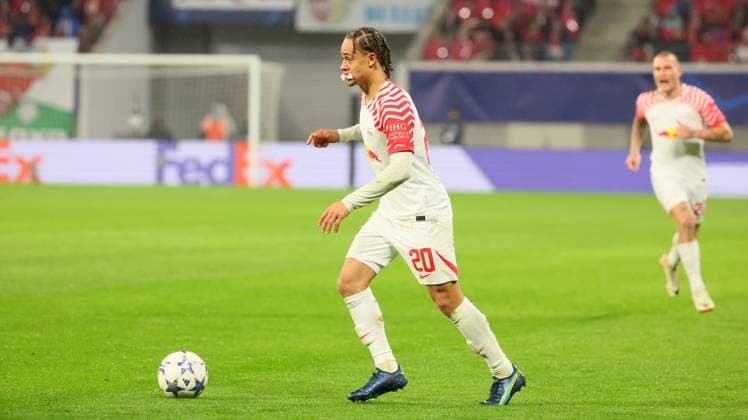 RB Leipzig Red Star Belgrade Champions League Leipzig, 25 10 2023, Red Bull Arena, Football , UEFA Champions League, Group G , Matchday 3, RB Leipzig vs Red Star Belgrade , Pictured Xavi Simons 20, RB Leipzig , Photo intended for editorial use only , UEFA regulations prohibit any use of photographs as image sequences and or quasi video ,