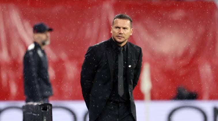 RB Leipzig Red Star Belgrade Champions League Leipzig, 25 10 2023, Red Bull Arena, Champions League, Group G, Matchday 3 , RB LEIPZIG vs RED STAR BELGRAD , In picture coach Barak Bakhar Red Star Belgrade , Picture Point