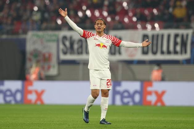 25 10 2023, xtgx, football, UEFA Champions League, RB Leipzig Red Star Belgrade emspor, v l Xavi Simons Leipzig, 20 complains, complains, complains DFL DFB REGULATES PROHIBIT ANY USE OF PHOTOGRAPHS AS IMAGE SEQUENCES AND OR QUASI VIDEO Leipzig
