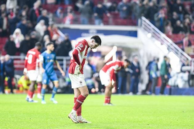Antwerp s Jurgen Peter Ekkelenkamp looks dejected after losing a soccer game between Belgian Royal Antwerp FC and Portuguese FC Porto, Wednesday 25 October 2023 in Antwerp, on day three of the Champions League group stage, in the group H. TOM GOYVAERTS TomxGoyvaerts  x78532856x