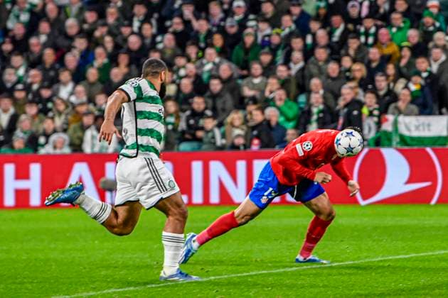 Celtic v Atletico Madrid UEFA Champions League Alvaro Morata of Atletico Madrid scores their sides second goal of the match during the UEFA Champions League Group E match at Celtic Park, Glasgow Copyright: xJamiexJohnstonx FIL-19153-0124 UK Newspapers OUT