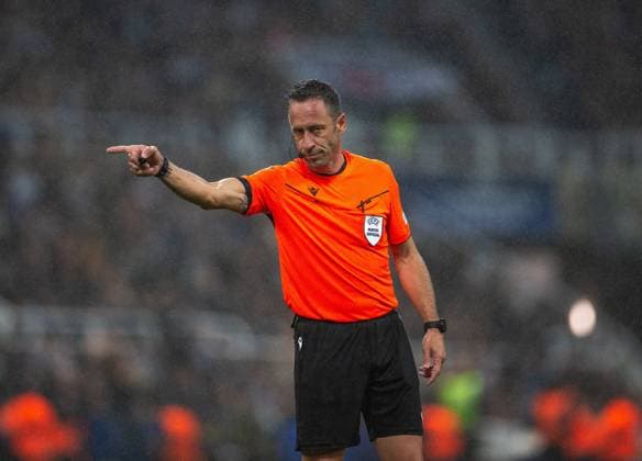 25th October 2023; St James Park, Newcastle, England; UEFA Champions League Football, Newcastle United versus Borussia Dortmund; Referee Arthur Dias  ActionPlus12569091 VagelisxGeorgariou