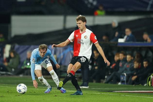 Mats Wieffer (Feyenoord), OCTOBER 25, 2023 - Football Soccer : UEFA Champions League Group stage Group E match between Feyenoor 3-1 SS Lazio at the Stadion Feijenoord De Kuip in Rotterdam, Netherlands. Noxthirdxpartyxsales  (233660571)