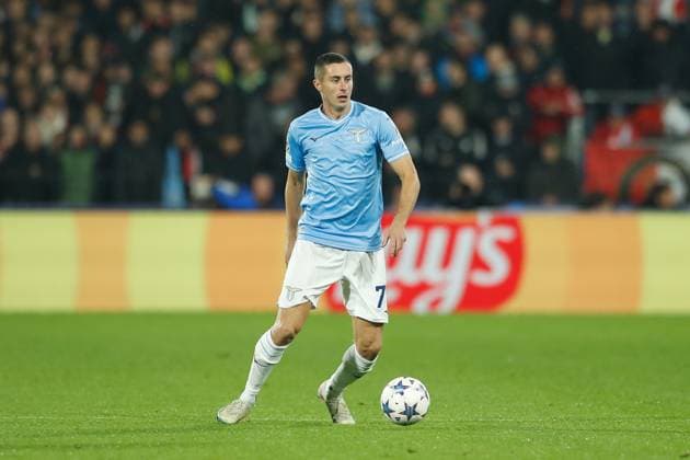 Adam Marusic (Lazio), OCTOBER 25, 2023 - Football Soccer : UEFA Champions League Group stage Group E match between Feyenoor 3-1 SS Lazio at the Stadion Feijenoord De Kuip in Rotterdam, Netherlands. Noxthirdxpartyxsales  (233660736)
