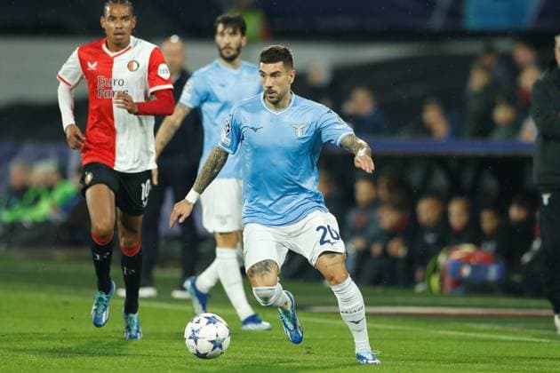 Mattia Zaccagni (Lazio), OCTOBER 25, 2023 - Football Soccer : UEFA Champions League Group stage Group E match between Feyenoor 3-1 SS Lazio at the Stadion Feijenoord De Kuip in Rotterdam, Netherlands. Noxthirdxpartyxsales  (233660848)