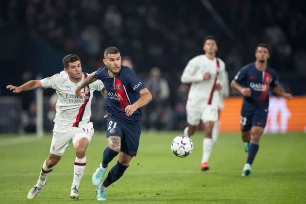 Champions League - PSG v AC Milan Lucas Hernandez during the UEFA Champions League Group F football match between Paris Saint-Germain (PSG) and AC Milan at the Parc de Princes in Paris, France on October 25, 2023. Photo by Eliot Blondet ABACAPRESS.COM Paris France  Copyright: xBlondetxEliot ABACAx 873272_062 BlondetxEliot ABACAx 873272_062