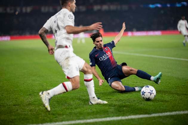 Champions League - PSG v AC Milan Vitinha during the UEFA Champions League Group F football match between Paris Saint-Germain (PSG) and AC Milan at the Parc de Princes in Paris, France on October 25, 2023. Photo by Eliot Blondet ABACAPRESS.COM Paris France  Copyright: xBlondetxEliot ABACAx 873272_135 BlondetxEliot ABACAx 873272_135