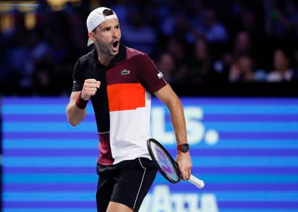 Grigor Dimitrov makes a fist and cheers, joy, emotion Tennis ERSTE BANK OPEN 2023 ATP 500 Stadthalle Wien Oesterreich 26 October 2023 Copyright: xJuergenxHasenkopfx