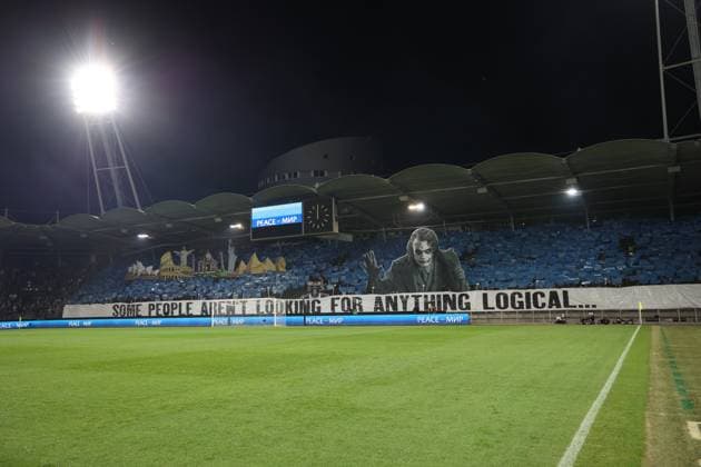 SOCCER - UEFA EL, Sturm vs Atalanta GRAZ,AUSTRIA,26.OCT.23 - SOCCER - UEFA Europa League, SK Sturm Graz vs Atalanta Bergamo Calcio. Image shows choreography of fans (Sturm).  GEPAxpictures xChrisxBauer