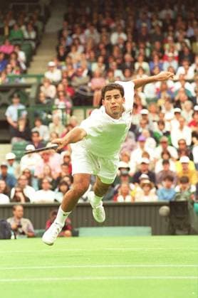 PETE SAMPRAS US International Tennis Player (Seen at the 1996 Wimbledon Championships) COMPULSORY CREDIT: UPPA Photoshot Photo UKWT 011728 V-25 24.06.1996 PETE SAMPRAS US International Tennis Player (Seen at the 1996 Wimbledon Championships) COMPULSORY CREDIT: Talking Photoshot Photo UKWT 011728 V-25 24.06.1996, Credit:Photoshot Avalon United Kingdom  Copyright: xPhotoshotx xAvalonx 0504194085
