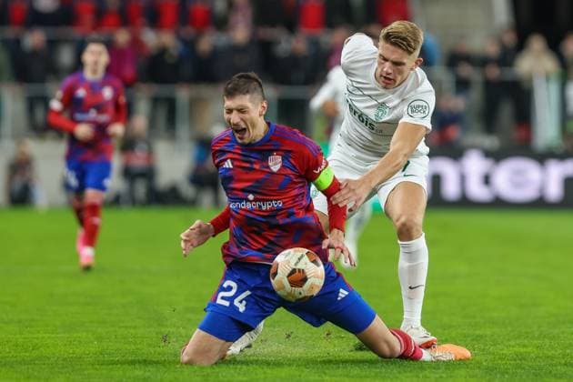SOSNOWIEC 26.10.2023 MECZ LIGA EUROPY GRUPA D RAKOW CZESTOCHOWA - SPORTING LIZBONA SPORTING CP EUROPA LEAGUE GROUP D SEASON 2023 24 RAKOW CZESTOCHOWA - SPORTING LIZBONA ZORAN ARSENIC VIKTOR GYOKERES FOT. MICHAL CHWIEDUK FOKUSMEDIA.COM.PL NEWSPIX.PL --- Newspix.pl POLAND OUT!  231026CHW027