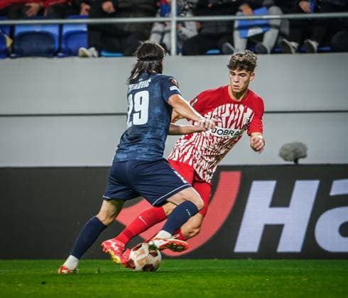 Noah Weißhaupt 7 SC Freiburg 26 10 2023 Backa Topola, Serbia FK TSC Backa Topola vs SC Freiburg UEFA EUROPA LEAGUE 2023 2024 TSC Arena Backa Topolya, Soccer, Men