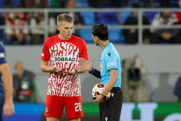 Serbia, Backa Topola, 26 10 2023, , TSC Backa Topola SC Freiburg UEFA Europa League 2023 2024 Group A, Matthias Ginter SC Freiburg Backa Topola  eu-images-084