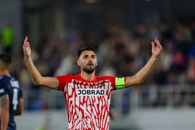 Serbia, Backa Topola, 26 10 2023, , TSC Backa Topola SC Freiburg UEFA Europa League 2023 2024 Group A, Vincenzo Grifo SC Freiburg celebrates after scoring his team s second goal Backa Topola  eu-images-084