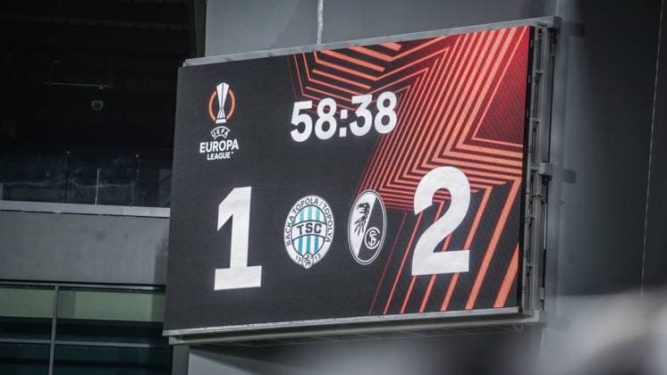 Goal to 2 1 again by Vincenzo Grifo 32 SC Freiburg 26 10 2023 Backa Topola, Serbia FK TSC Backa Topola vs SC Freiburg UEFA EUROPA LEAGUE 2023 2024 TSC Arena Backa Topolya, Football, Mens