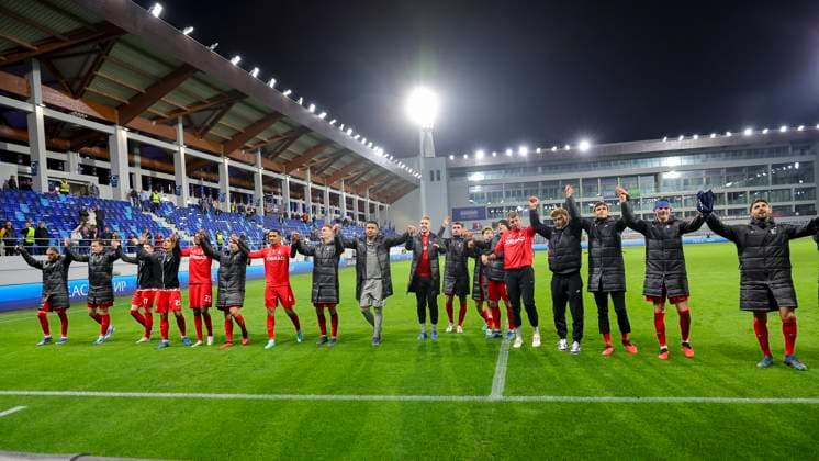 Serbia, Backa Topola, 26 10 2023, , TSC Backa Topola SC Freiburg UEFA Europa League 2023 2024 Group A, SC Freiburg players celebrate Backa Topola  eu-images-084