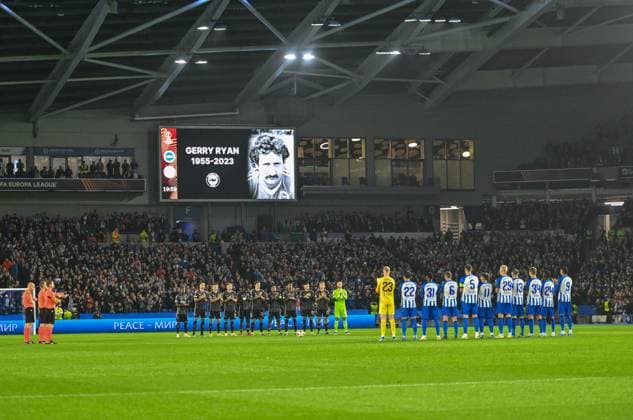 Brighton and Hove Albion v AFC Ajax UEFA Europa League A minute?s applause for Gerry Ryan before the UEFA Europa League Group B match at the American Express Stadium, Brighton and Hove Copyright: xAndyxThomasx FIL-19161-0019 UK Newspapers OUT