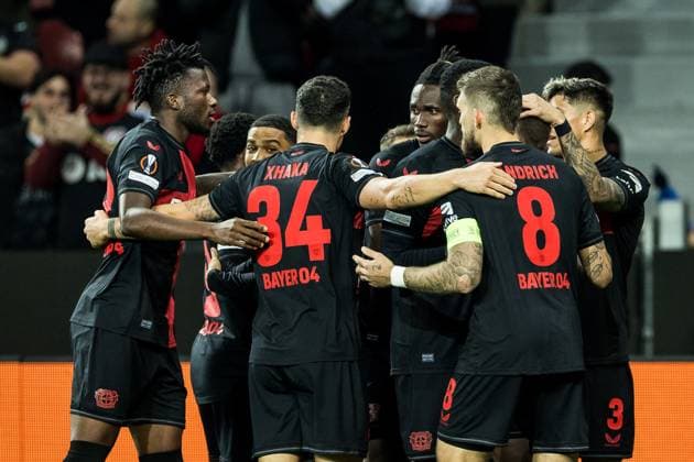 UEFA Europa League, Bayer 04 Leverkusen Qarabag Agdam 26 10 2023 Cheers for 1 0 by Florian Wirtz Bayer 04 Leverkusen, 10 UEFA Europa League, Bayer 04 Leverkusen Qarabag Agdam, BayArena Leverkusen on 26 10 2023 Copyright: xBEAUTIFULxSPORTS Wunderlx