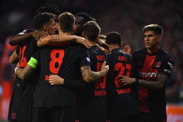 LEVERKUSEN, GERMANY - 26.10.23: The match of match UEFA Europa League Bayer 04 Leverkusen vs Qarabag FK at Bayarena  Copyright: xVITALIIxKLIUIEVx