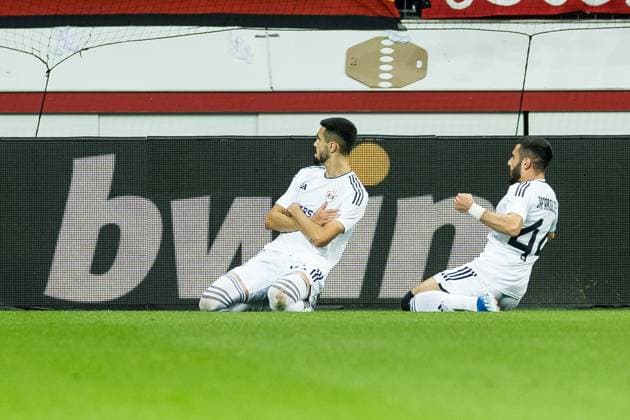 UEFA Europa League, Bayer 04 Leverkusen Qarabag Agdam 26 10 2023 Cheers to 1 1 by Tural Bayramov Qarabag Agdam, 27 UEFA Europa League, Bayer 04 Leverkusen Qarabag Agdam, BayArena Leverkusen on 26 10 2023 Copyright: xBEAUTIFULxSPORTS Wunderlx
