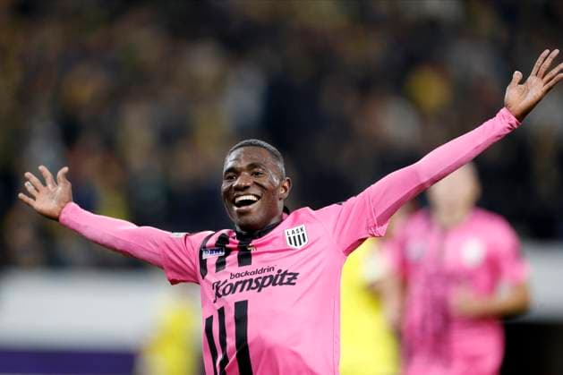Royal Union Saint-Gilloise v LASK Linz - UEFA Europa League BRUSSELS, BELGIUM - OCTOBER 26 : Moses Usor of LASK celebrates after scoring during the UEFA Europa League Group E match between Royal Union Saint-Gilloise and Linz Lask on October 26, 2023 in Brussels, Belgium, 26 10 2023 Brussels Belgium  Copyright: xJbox