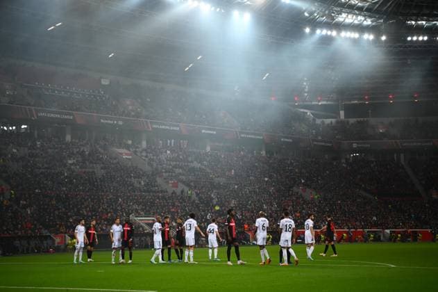 LEVERKUSEN, GERMANY - 26.10.23: The match of match UEFA Europa League Bayer 04 Leverkusen vs Qarabag FK at Bayarena  Copyright: xVITALIIxKLIUIEVx