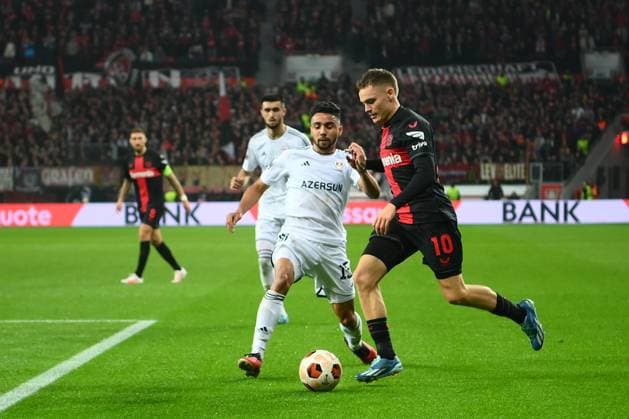 LEVERKUSEN, GERMANY - 26.10.23: The match of match UEFA Europa League Bayer 04 Leverkusen vs Qarabag FK at Bayarena  Copyright: xVITALIIxKLIUIEVx