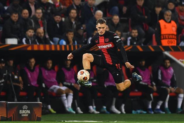 LEVERKUSEN, GERMANY - 26.10.23: The match of match UEFA Europa League Bayer 04 Leverkusen vs Qarabag FK at Bayarena  Copyright: xVITALIIxKLIUIEVx