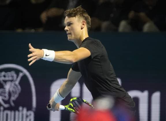 SWISS INDOORS 2023 PHOTOPQR L ALSACE Vincent VOEGTLIN ; Bâle ; 26 10 2023 ; Le dannois Holger Rune lors des Swiss Indoors 2023, à Bâle le 24 octobre 2023. OCT 26TH SWISS INDOORS Bâle France  Copyright: xPHOTOPQR L ALSACE MAXPPPxVincentxVOEGTLINx 20231026ALS8093 20231026ALS8108