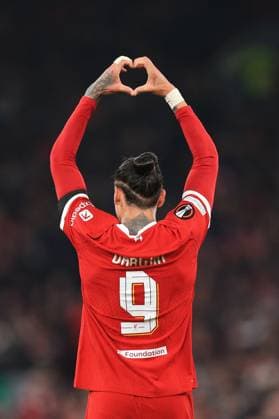 Liverpool gegen Toulouse 26. Oktober 2023, Liverpool UEFA Europa League Fußball Gruppe E Liverpool gegen Toulouse Darwin Nunez von Liverpool feiert seinen dritten Treffer Foto von Daniel Chesterton Liverpool UK  Copyright: xDanielxChestertonxOffside