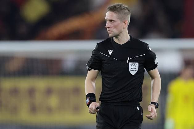 UEFA Europa League Group G AS Roma vs Sportovni Klub Slavia Praha Referee Norwegian Espen Eskas looks during UEFA Europa League Group G football match between AS Roma and Sportovni Klub Slavia Praha at Olimpico stadium on October 26, 2023 in Rome, Italy. ABPH8446 Copyright: xAntonioxBalascox