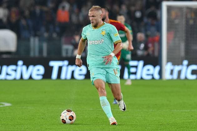 Soccer, Europa League match AS Roma v Slavia Praga Mick van Buren of Slavia Praga during the Uefa Europa League match AS Roma v Slavia Praga at Olimpico stadium in Rome, Italy, 26th October 2023. Imago-Images Emmefoto Copyright: xImago-Images Emmefotox