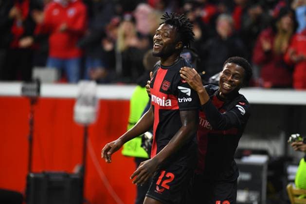 LEVERKUSEN, GERMANY - 26.10.23: Edmond Tapsoba, The match of match UEFA Europa League Bayer 04 Leverkusen vs Qarabag FK at Bayarena  Copyright: xVITALIIxKLIUIEVx