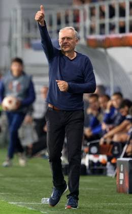 26.10.2023 Backa Topola(Serbia) TSC Backa Topola Topolya-SC Freiburg Europa League men s football Christian Streich SC Freiburg coach :Str