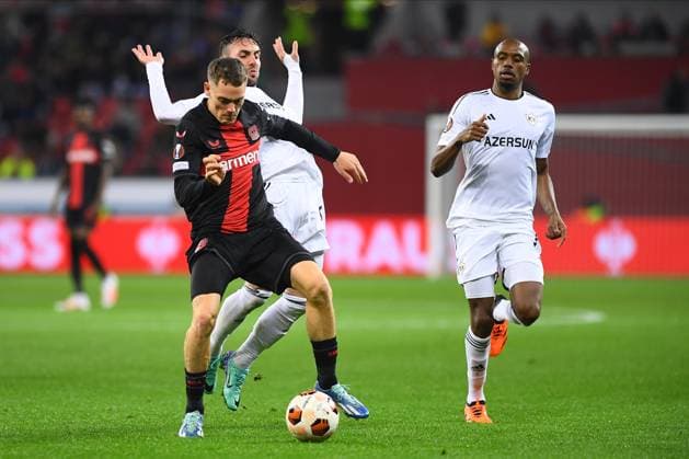 LEVERKUSEN, GERMANY - 26.10.23: The match of match UEFA Europa League Bayer 04 Leverkusen vs Qarabag FK at Bayarena  Copyright: xVITALIIxKLIUIEVx