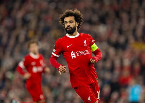 Football - UEFA Europa League - Group E - Liverpool FC v Toulouse FC LIVERPOOL, ENGLAND - Thursday, October 26, 2023: Liverpool s captain Mohamed Salah during the UEFA Europa League Group E matchday 3 game between Liverpool FC and Toulouse FC at Anfield. (Photo by David Rawcliffe Propaganda) LIVERPOOL Anfield MERSEYSIDE ENGLAND  Copyright: xDavidxRawcliffex P2023-10-26-Liverpool_Toulouse-73