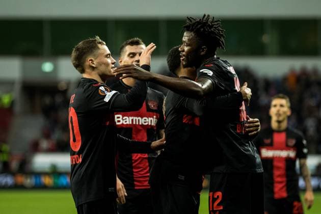 UEFA Europa League, Bayer 04 Leverkusen Qarabag Agdam 26 10 2023 Cheers to 5 1 by Edmond Tapsoba Bayer 04 Leverkusen, 12 UEFA Europa League, Bayer 04 Leverkusen Qarabag Agdam, BayArena Leverkusen on 26 10 2023 Copyright: xBEAUTIFULxSPORTS Wunderlx