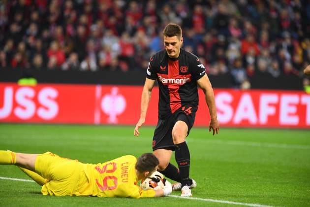 LEVERKUSEN, GERMANY - 26.10.23: Patrik Schick, The match of match UEFA Europa League Bayer 04 Leverkusen vs Qarabag FK at Bayarena  Copyright: xVITALIIxKLIUIEVx