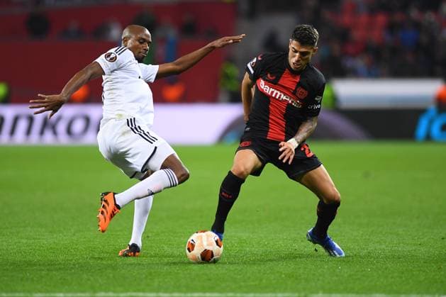 LEVERKUSEN, GERMANY - 26.10.23: Exequiel Palacios, The match of match UEFA Europa League Bayer 04 Leverkusen vs Qarabag FK at Bayarena  Copyright: xVITALIIxKLIUIEVx