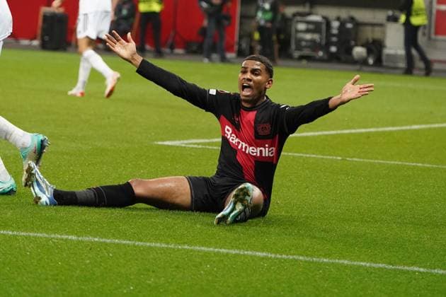 Football, UEFA Europa League 2023 2024, Group Stage , Groups H, Matchday 3, Bayer 04 Leverkusen FK FK Qarabag AgdamQarabag Agdam 26 10 2023, Bayarena Leverkusen, Amine Adli Bayer 04 Leverkusen, Action, Single image.