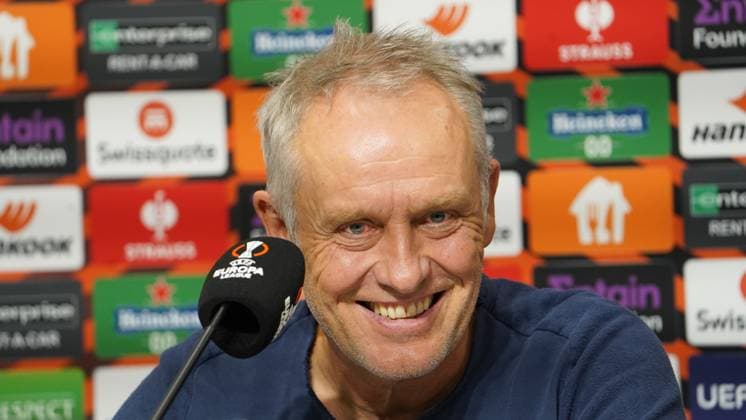 TSC Backa Topola SC Freiburg coach Christian Streich 26 10 2023 Serbia Football Uefa Europa League, TSC Backa Topola SC Freiburg, group stage, group A, matchday 3, TSC Arena