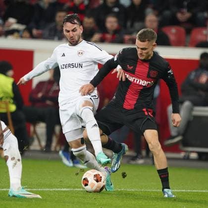 Football, UEFA Europa League 2023 2024, Group Stage , Group H, Matchday 3, Bayer 04 Leverkusen FK FK Qarabag AgdamQarabag Agdam 26 10 2023, Bayarena Leverkusen, Marco Jankovicz, FK Qarabag , Florian Wirtz